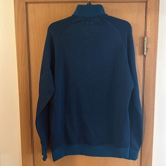 Under Armour Storm Coldgear Striped Quarter Half Zip Sweatshirt Blue Size Large - Picture 9 of 11